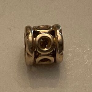 Pandora 14k Yellow Gold Border Links Circles Charm #750223 Authentic Retired